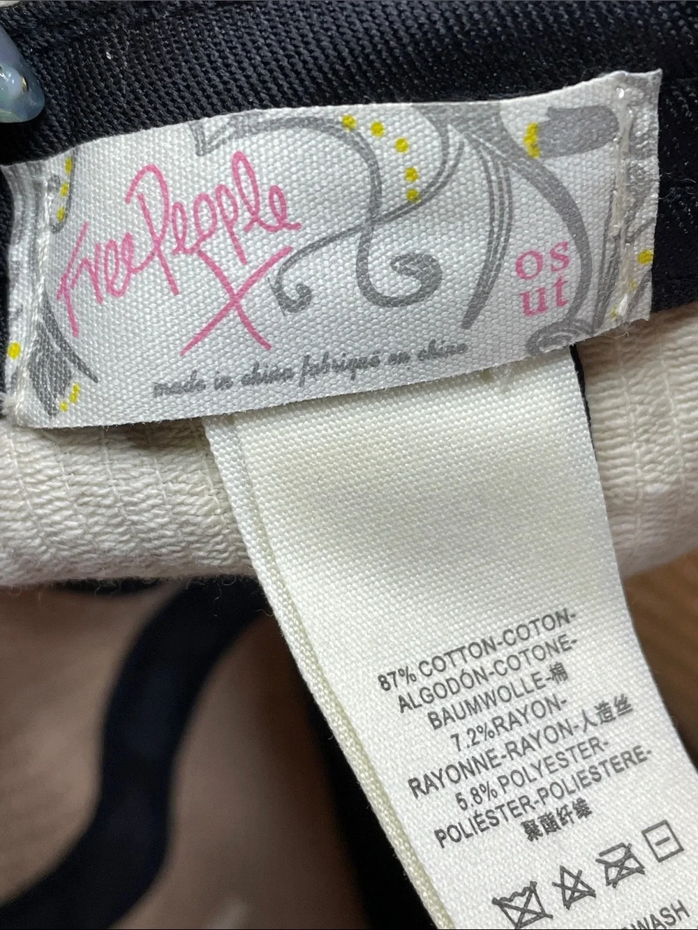Free People Hollie Varsity Baseball Hat in Ivory Corduroy - NWT $48 MSRP
